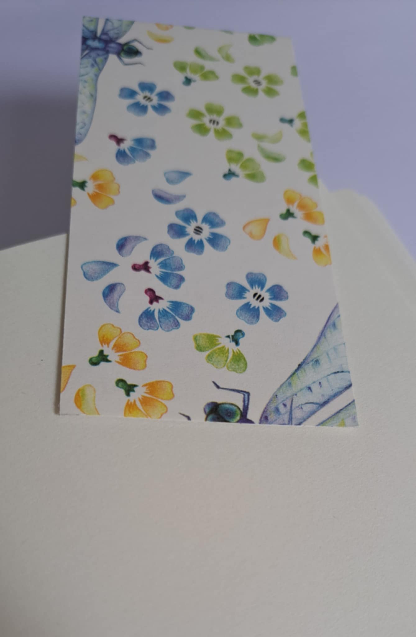 A5 Journal/Notebook (blank) - blue cloth bound with blue dragonfly design front cover