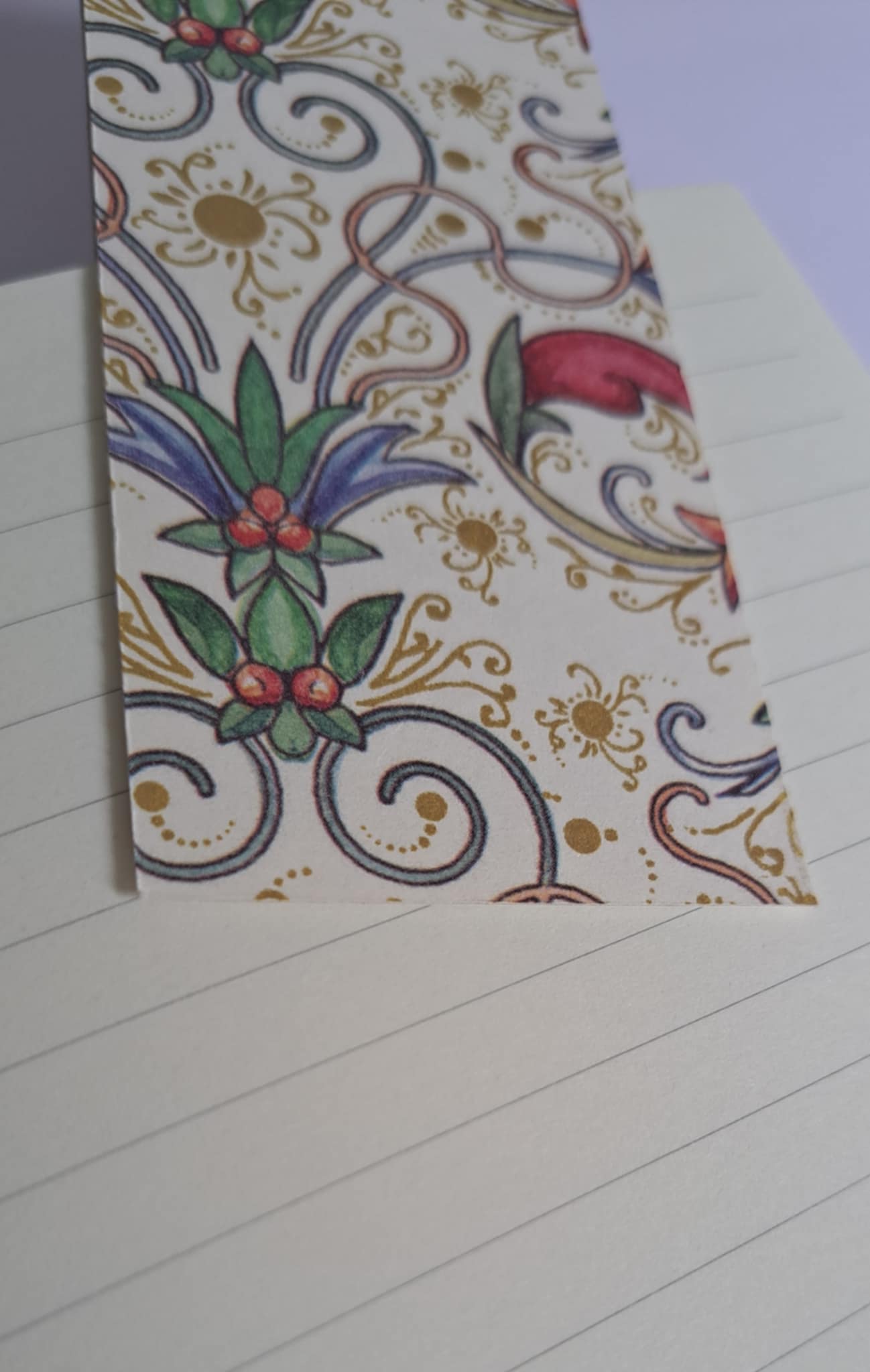 A5 Journal/Notebook (lined)- lilac cloth bound with Italian Florentine design front cover