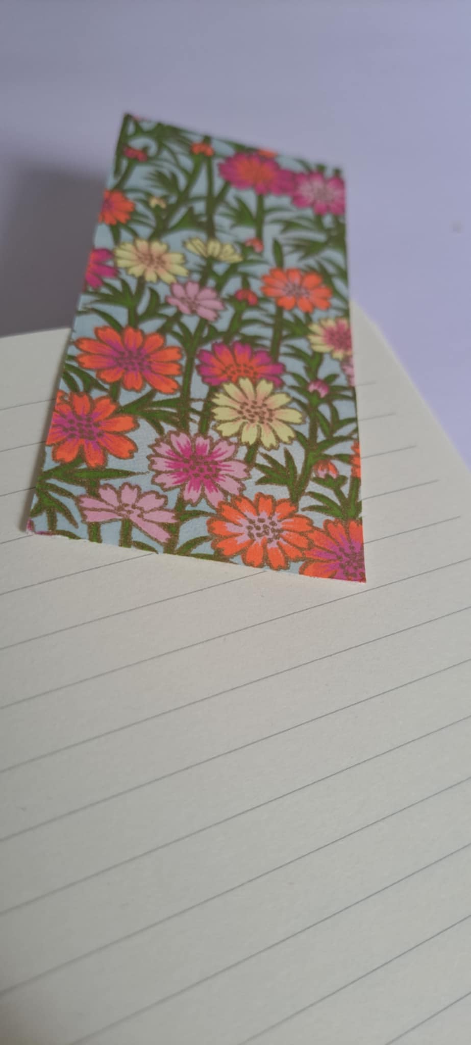 A5 Journal/Notebook (blank) - pink cloth bound with pink Japanese Chiyogami floral design front cover