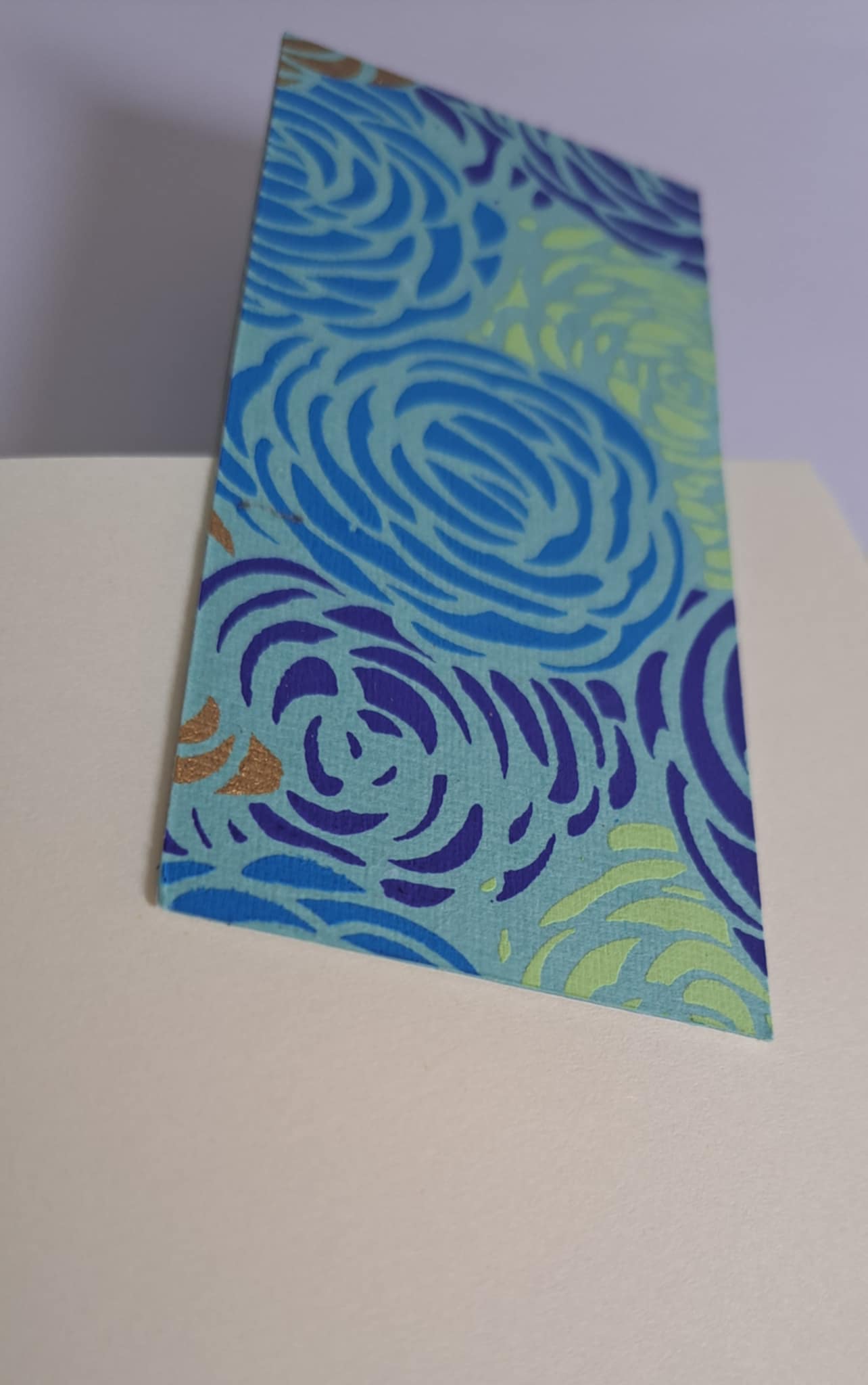 A5 Journal/Notebook (blank) - lime cloth bound with blue,turquoise and lime floral design front cover