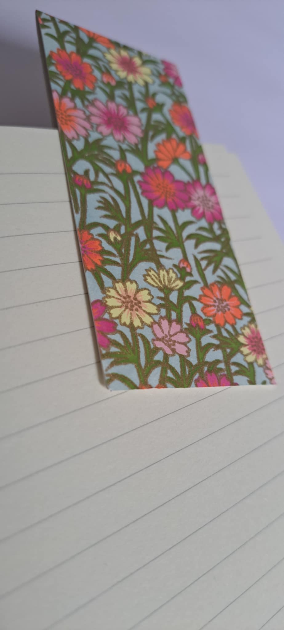 A5 Journal/Notebook (blank) - pink cloth bound with pink Japanese Chiyogami floral design front cover