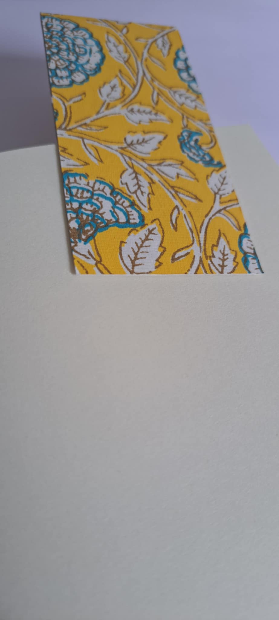 A5 Journal/Notebook (blank) - yellow cloth bound with floral design front cover